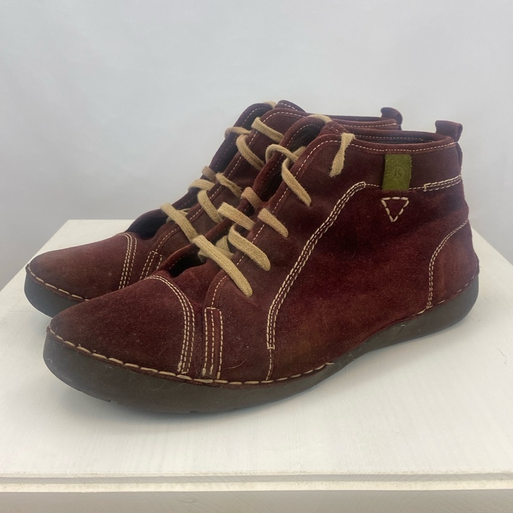 Josef Seibel Burgundy Suede Ankle Boot Sneaker